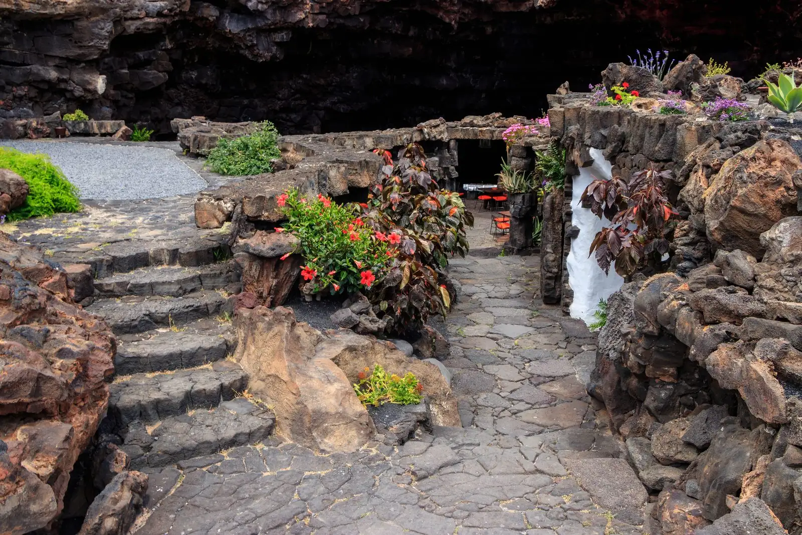 The volcanic cave lagoon of Jameos del Agua, designed by César Manrique, Lanzarote